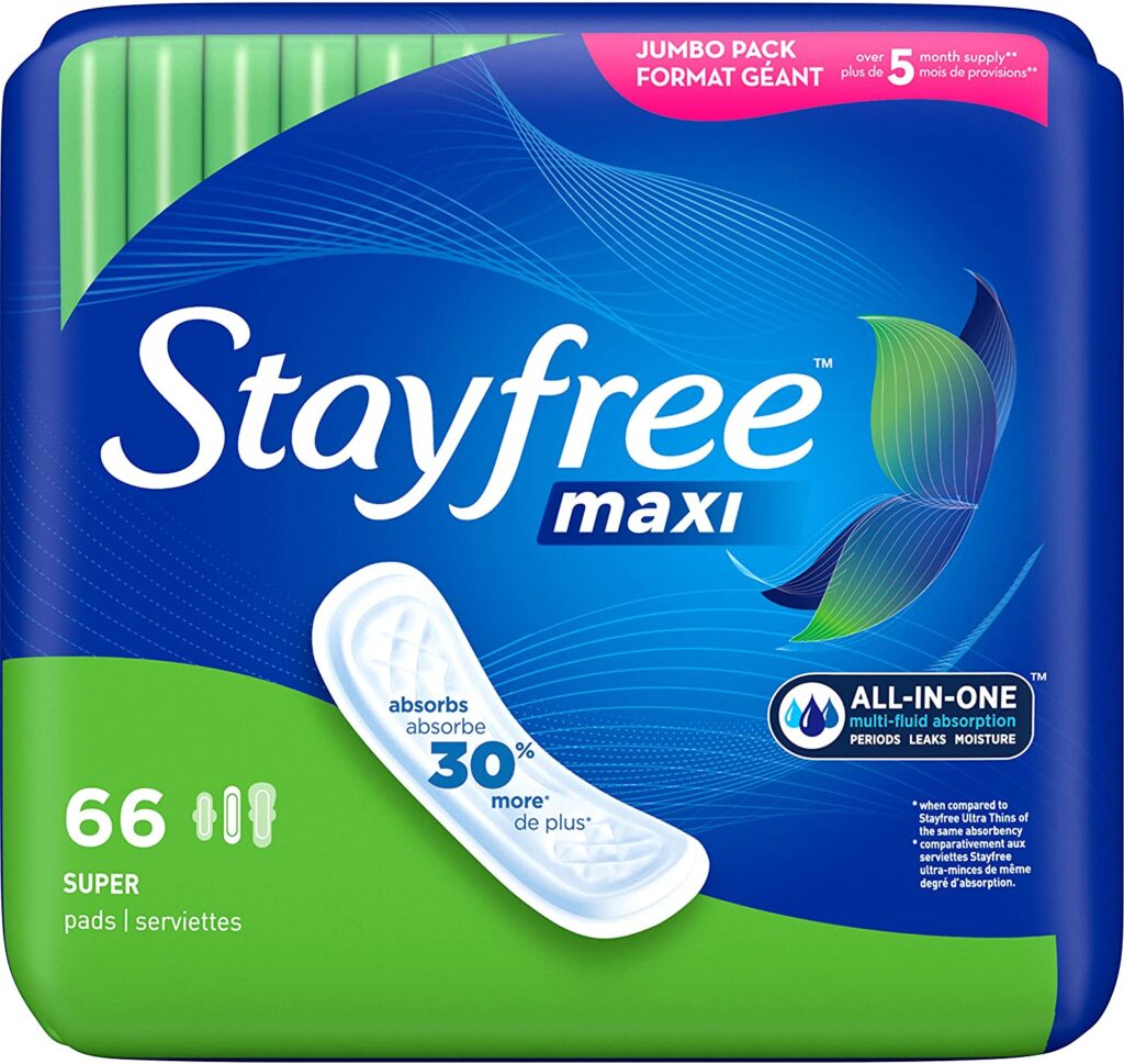 Stayfree Maxi Pads for Women with heavy flow