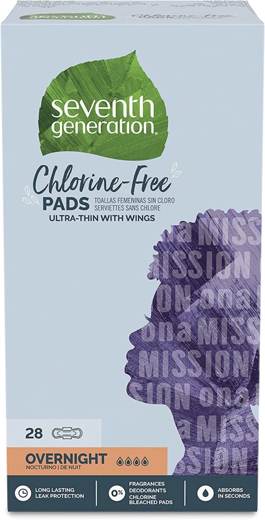 Seventh Generation Ultra Thin Overnight Pads with Wings